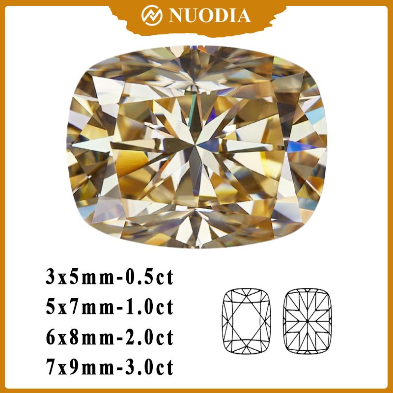 Champagne Moissanite Stone With Round/100 Faces/Pear/Emerald/Radiant/Oval/Princess/Heart/Cushion/Asscher/Marquise