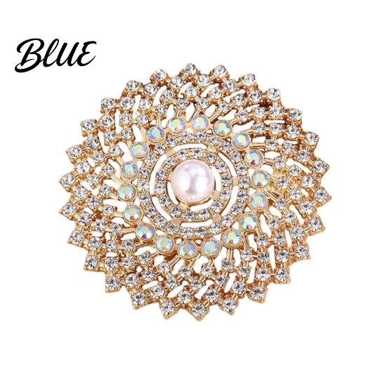 Brooch Pin Sunflower for Women Rhinestones Inlaid Badge Decorative Collar A