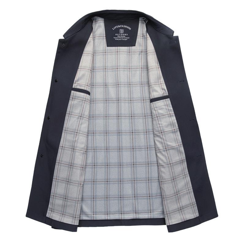 Spring and Autumn Mulberry Silk Men's Windbreaker Middle-aged Loose Thin Large Size Top Business Casual Lapel Dad Jacket