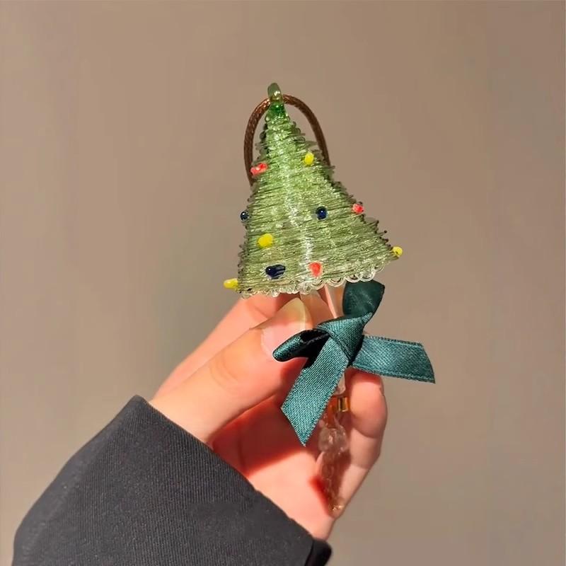 Crystal Christmas Tree Pendant Hanging Decorations Bell Glass Pendant Christmas Tree Decorations Gifts XMAS Home Decoration