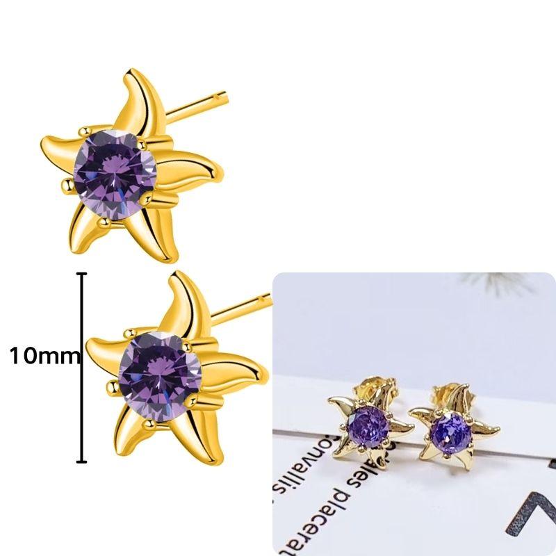 Damen 925 Silber Ohrstecker Lila Zirkon Ohrringe Creolen Lila Kristall Anhänger Ohrring Mode Hochzeits Schmuck