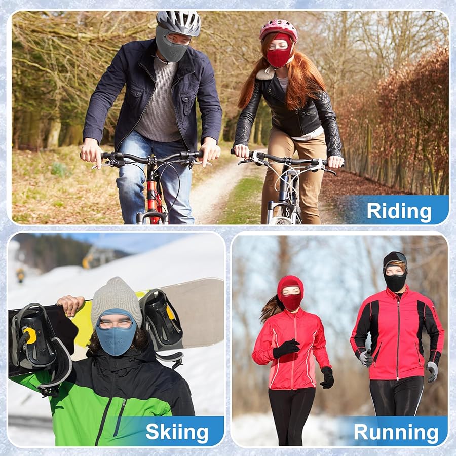 Winter Warm Fleece Full Face Helmet Windproof Breathable Thick Riding Mask for Men and Women Motorcycle Outdoor Christmas Gifts