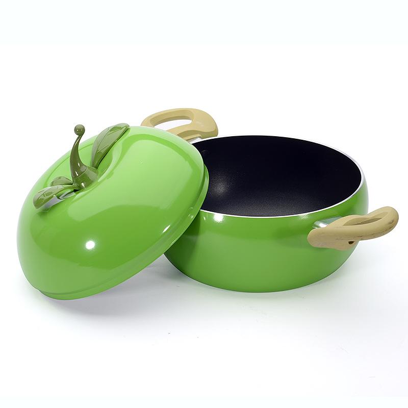 

Fruit-Shaped Non-Stick Ceramic Soup Pot with Handles, Composite Bottom, Ideal for Family and Baby Food Cooking. 20cm
