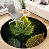 1pc Leaf Nature Office Round Area Rug, Indoor Mat Suitable ForOffice, Under Office Chairs Bedroom Living Room Home Decor, Room Deco  D030
