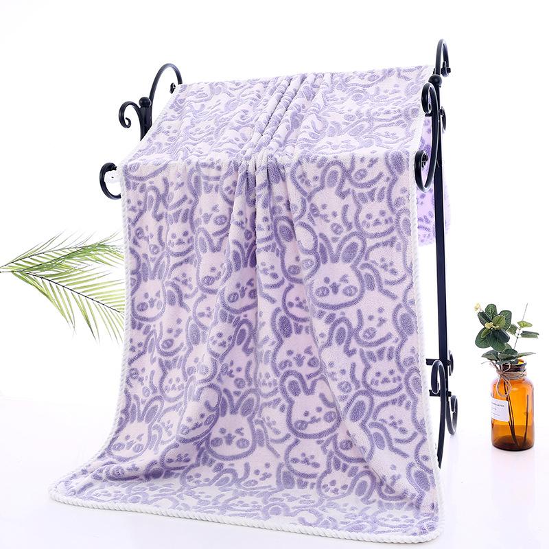 Nová žakárová osuška z korálového fleecu Měkká Absorpční Třída A Čistá bavlna Domácí osuška Zesílená Obalová osuška