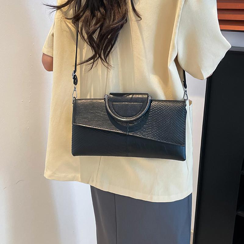 PU Synthetisches Leder Damen Schulter Umhängetasche Mode Lässig Abendessen Alligatormuster Klappe Handtasche und Geldbörse