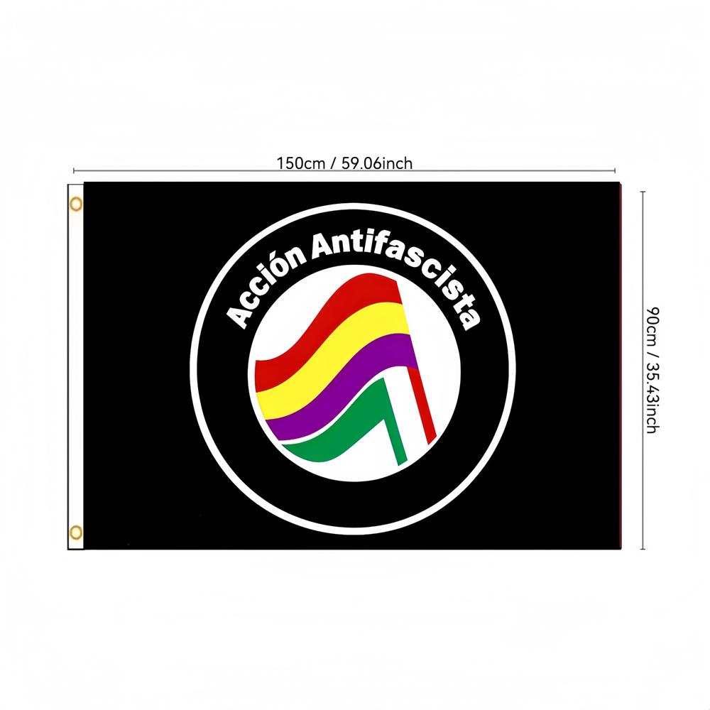 LGBT Rainbow Pride Anti Fascist Action Flag 2x3ft 3x5ft Polyester Banner Indoor Outdoor Home Wall Event Decor Display