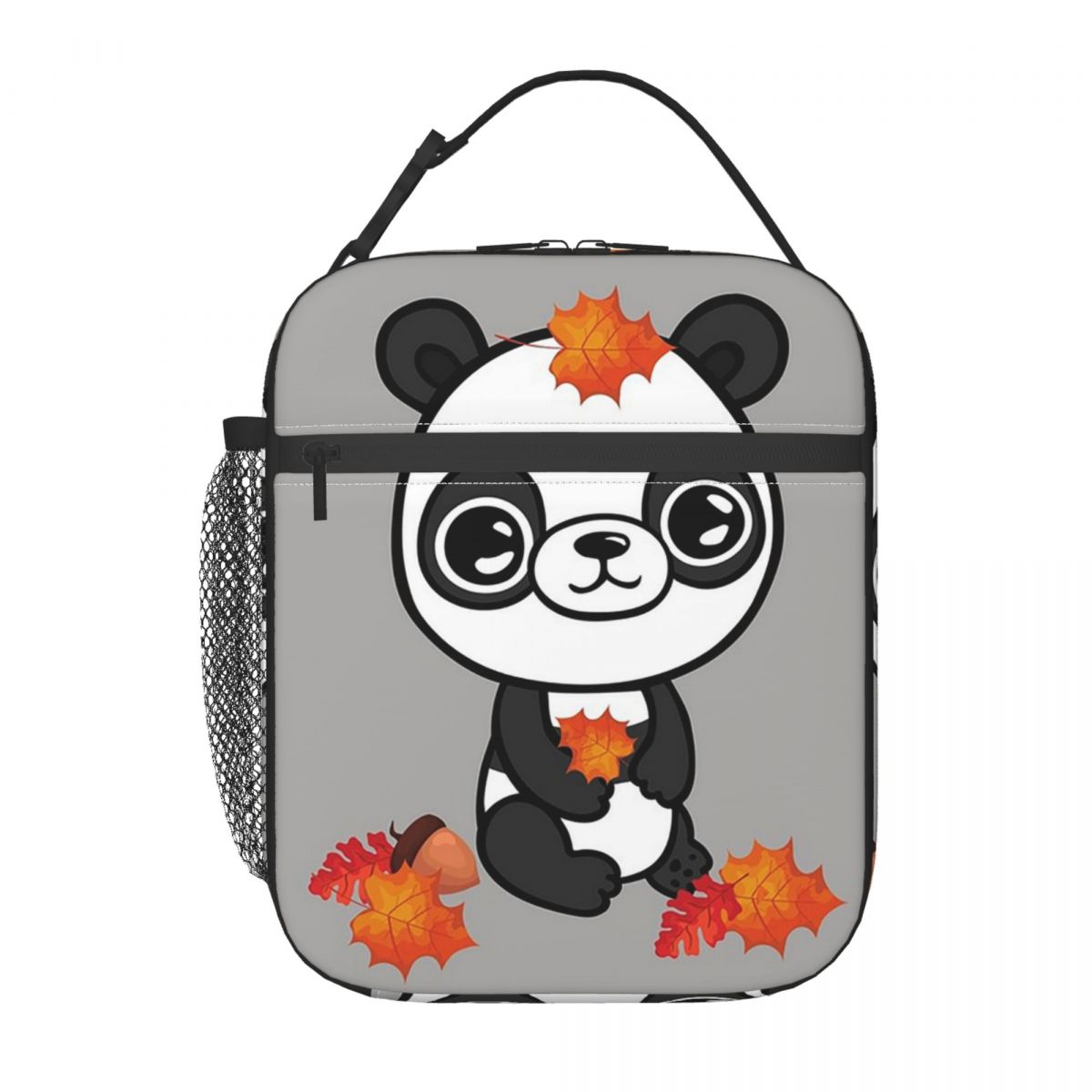 

Autumn Time With Cute Panda Insulated Lunch Bag for Women Kids Leakproof Food Boxes Thermal Lunch Box Tote One Size