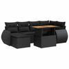 VidaXL Garden Lounge Set 7 Pcs with Cushions Black Wicker 3327282