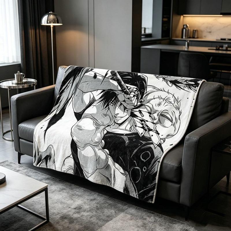 Jujutsu Kaisen Super Soft Flannel Blanket Gojo Satoru Anime Peripherals Suitable for Sofa Office Thin Air Conditioning Blanket