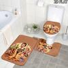 3pcs Mr. Bean Pattern Flannel Nonslip Absorbent Washable Decorative Bathroom Home Toilet Seat Cover Mat