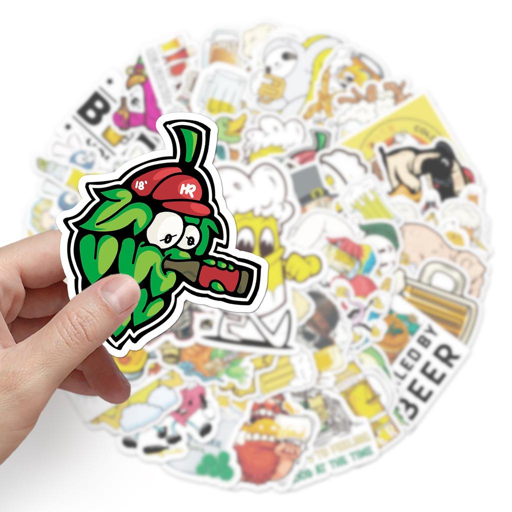 50 Beer Doodle Personality Spoof Creative Trend DIY Suitcase Mobile Water Cup Car Stickers