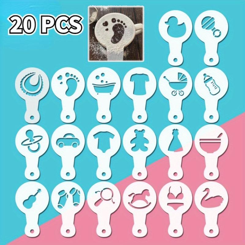 Professional DIY Latte Art Stencils Set for Coffee Cappuccino Cake Cookie Decorating Spray Painting Molds for Holiday Desserts