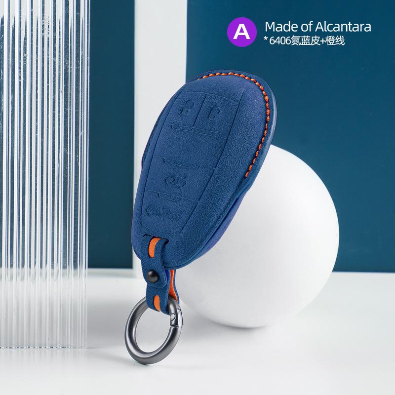 Alcantara Suede Car Key Case Cover Shell For Alfa Romeo Giulia Stelvio Mito Giulietta Brera 4C 159 Gta 147 156 Mito 166 Gt Jtd