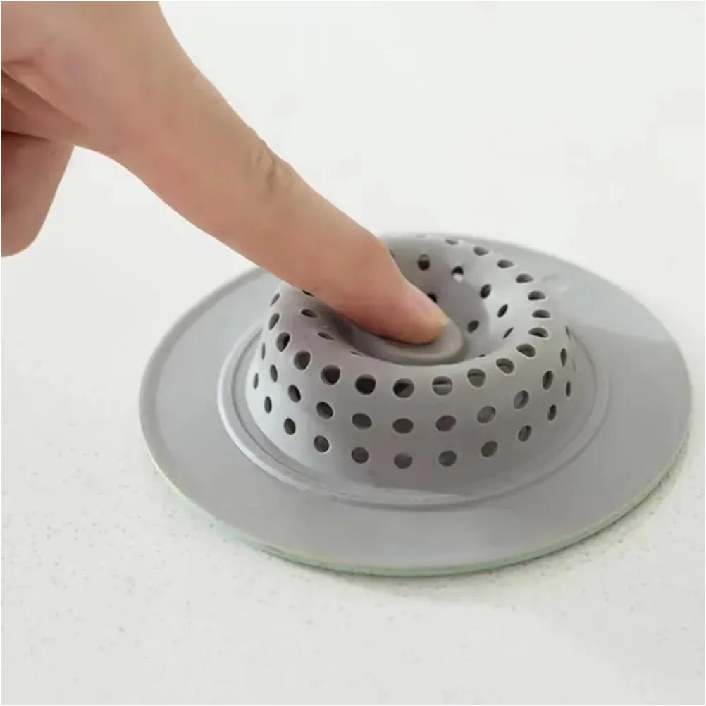 Anti-clogging Filter Silicone Wheat Straw Portable Bathroom Hair Filter Mesh Kitchen Sink Floor Durable Drain Cover Waste Plug