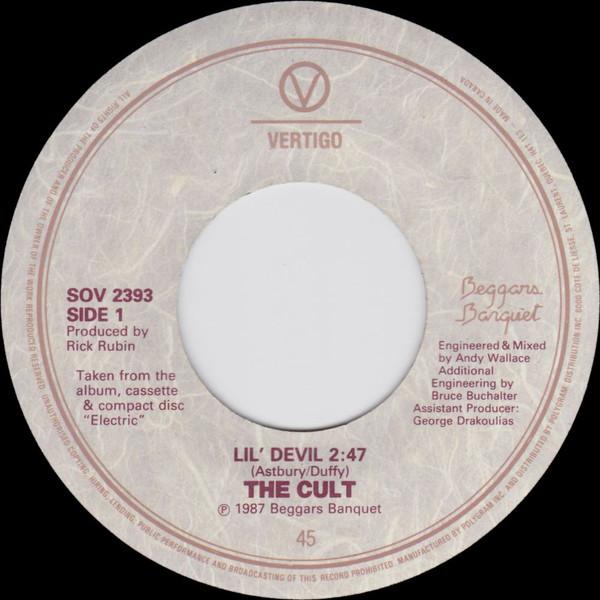

7inch Record CULT Lil Devil SOV2393 VERTIGO 10 1987 Canada Rock Used