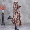 Johnature Women Spring Print Floral Dresses O-Neck Long Sleeve High Quality Loose Soft Women Long Dresses