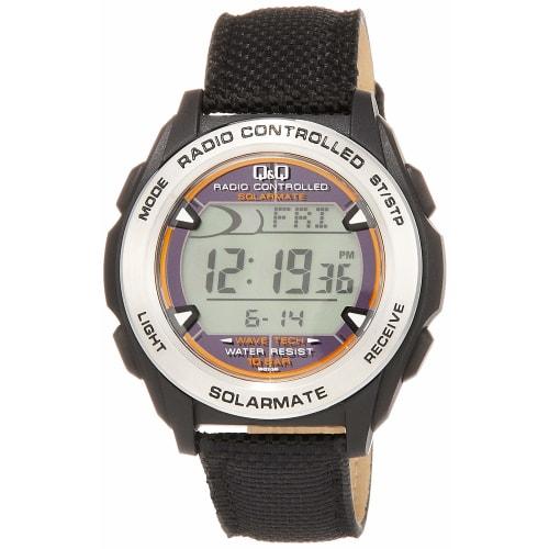 

Мужские цифровые часы Citizen Q&Q, Радиоуправляемые, На солнечной батарее, Водонепроницаемые, Отображение даты, Кожаный ремешок, MHS7-340, Черные