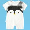 Baby Short-Sleeve Hooded Romper for Summer Outdoors