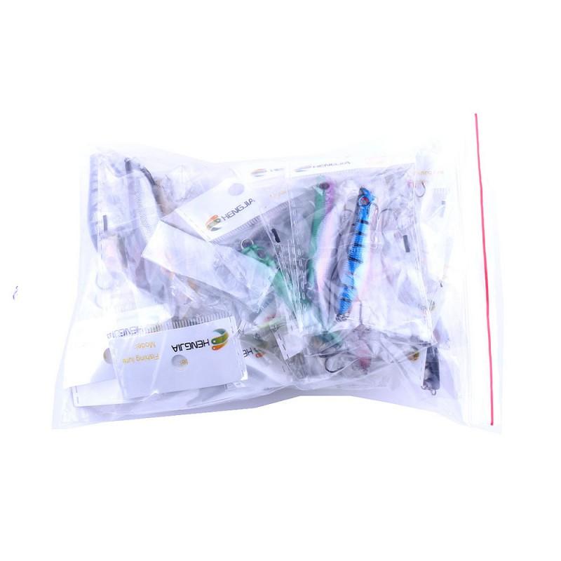 HENGJIA Minnow Fishing Lure Set 30pcs Assorted Sizes Soft Bait Bass Pike Walleye Freshwater Saltwater