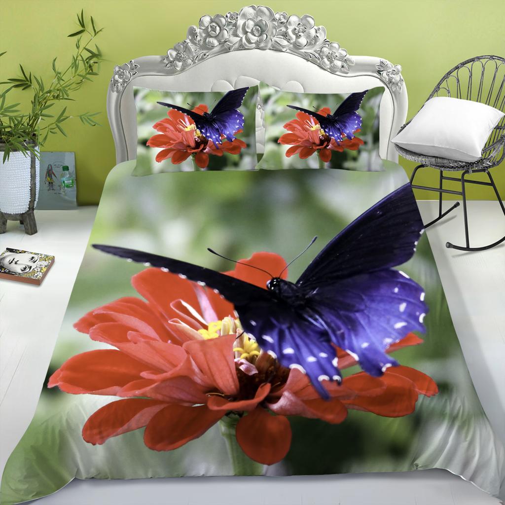 Set de lenjerie de pat pentru acasă, cu imprimare digitală 3D, husă de pilotă, față de pernă, set de lenjerie de pat, dimensiune completă, pentru pat simplu/dublu, pentru decorarea casei