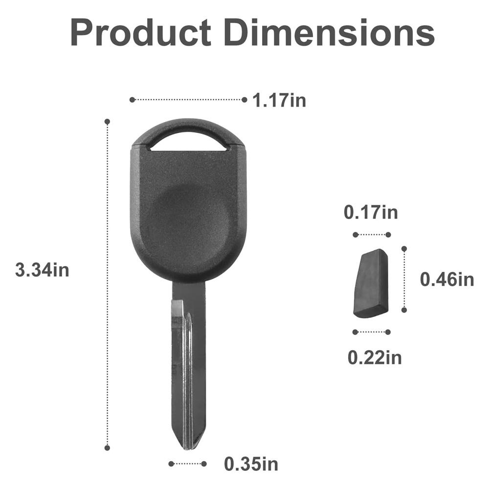 2x Uncut Ignition Key Transponder Chip For Ford 4D-63 4D63 40-Bit 80-Bit H84-PT