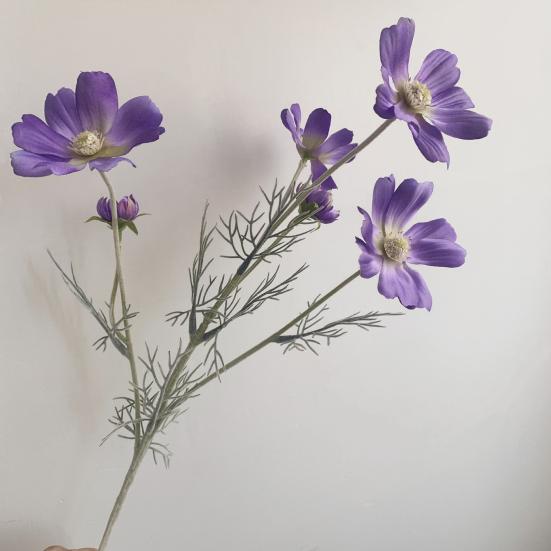 Künstliche Cosmeenblüten 6 Köpfe Kunstseiden-Cosmeen mit Stiel Falscher Wildblumenstrauß für Vase Hochzeitsparty Frühling Sommer Heimdekoration