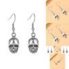 Trendy Fashion Statement Skull Head Pendant Earrings For Women Geometric Design