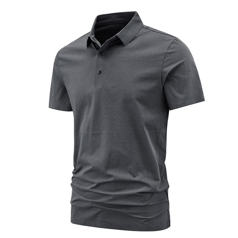 Summer Quick Drying T-shirt Men's Short Sleeved Lapel Business Seamless Polo Shirt Sports Short Sleeved T-shirt Breathable
