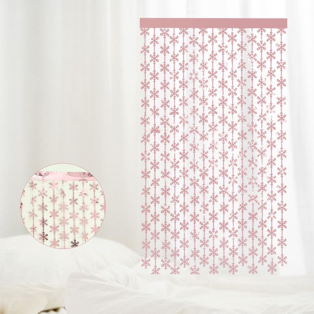 

2025 Рождество 2м Занавес из мишуры в виде снежинок Матовый однотонный подвесной декор