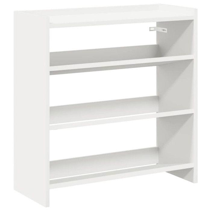 VidaXL Étagère à chaussures blanc 60x25x62 cm bois d'ingénierie, rangement de chaussures, armoire de rangement de 859887