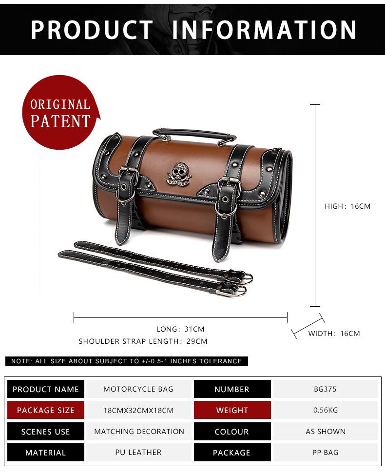 European-American Punk Harley Motorcycle Waterproof Front Bag with Contrast Design