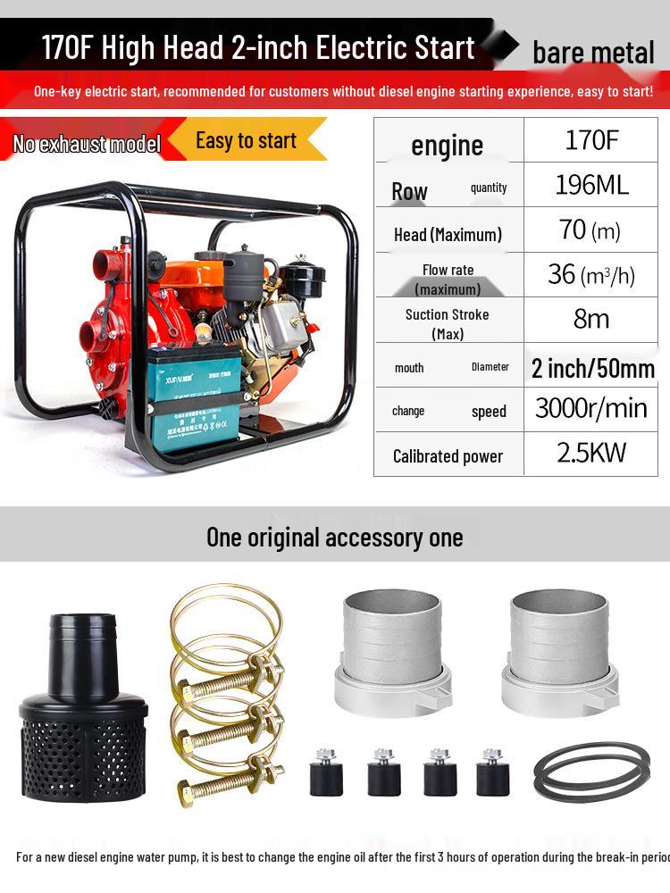 Self-Priming Diesel Water Pump for Agricultural Irrigation and Flood Control