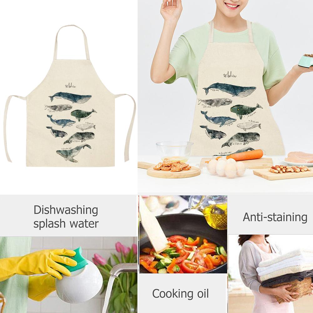 Buy Kitchen Linen Apron Whales Painting 