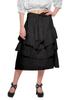 Moomaya Solid Cotton Skirts For Women Knee Length With Lace Belt Ruffle