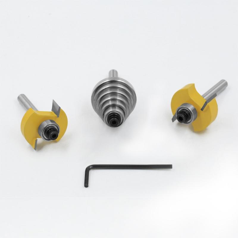 Durable 1/4" Shank 6mm Shank Grooving Milling Cutter with 7 Bearings Woodworking Anti-high Temperature Industry Tools