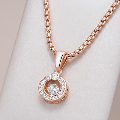 Kienl   Roségoldfarbene Anhänger-Halskette für Damen Mode Schwingende natürliche Zirkonia-Accessoires Hohe Qualität Alltagsschmuck
