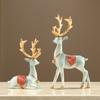2pcs Resin Deer Ornaments Minimalist Animal Sculpture Desktop Ornament Elk Statue  Car