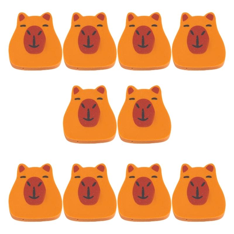 

10 Pcs Lovely Animal Pencil Erasers Capybara Erasers Practical Erasers Soft Erasers Reward Gift Back to School Supplies