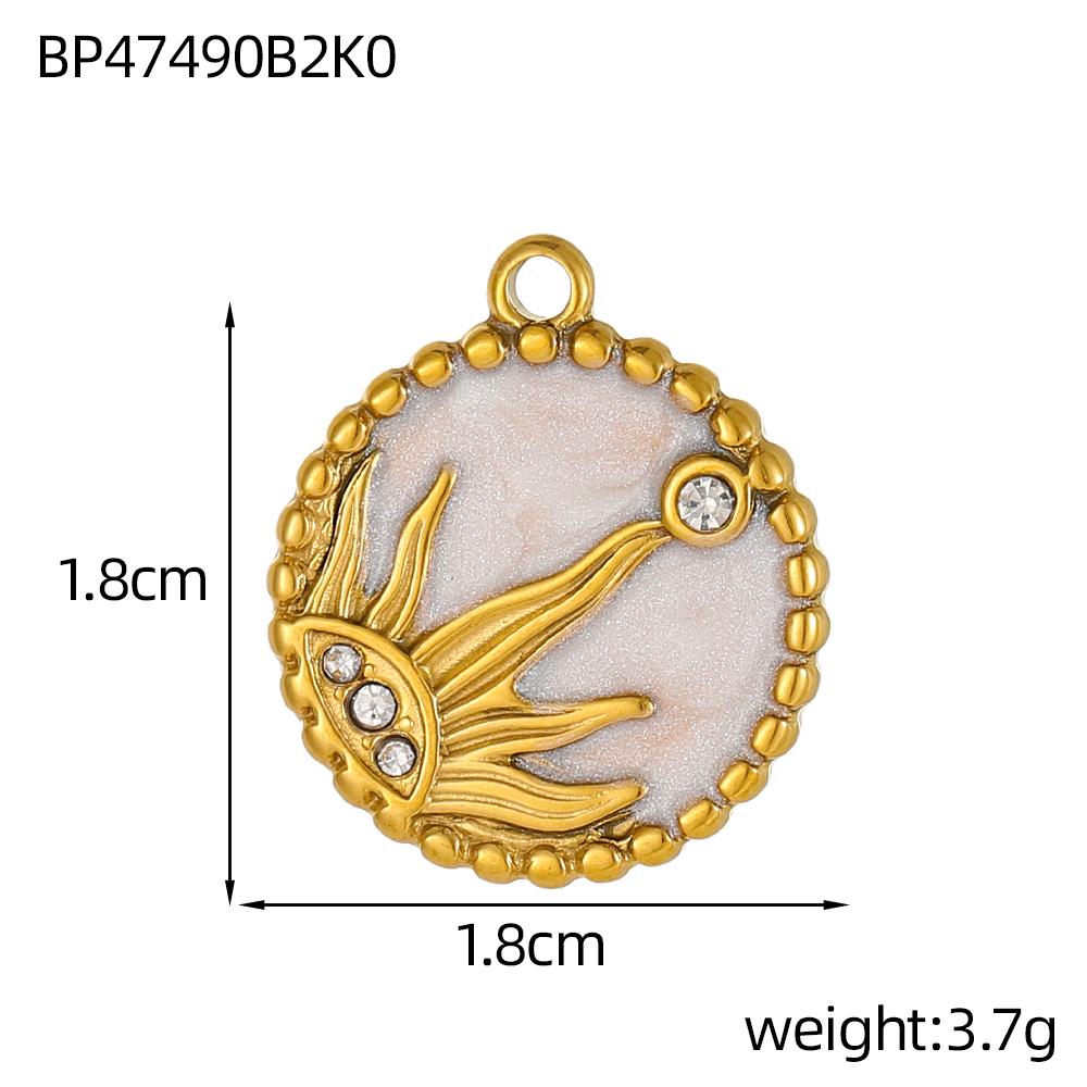 CARLIDANA Fashion Jewelry Pendant Stainless Steel Charm Square Round Heart Love White Shell Pendants for Jewelry Making DIY