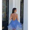 Chic Fringe Halter Mini Dress Women Sexy Sleeveless Off-shoulder Backless Bodycon Dresses Lady Summer Vacation Beach Gowns 2026