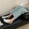Baotou half slippers 2025 summer new outer wear woven hollow women's muller shoes leather square head retro Roman sandals
