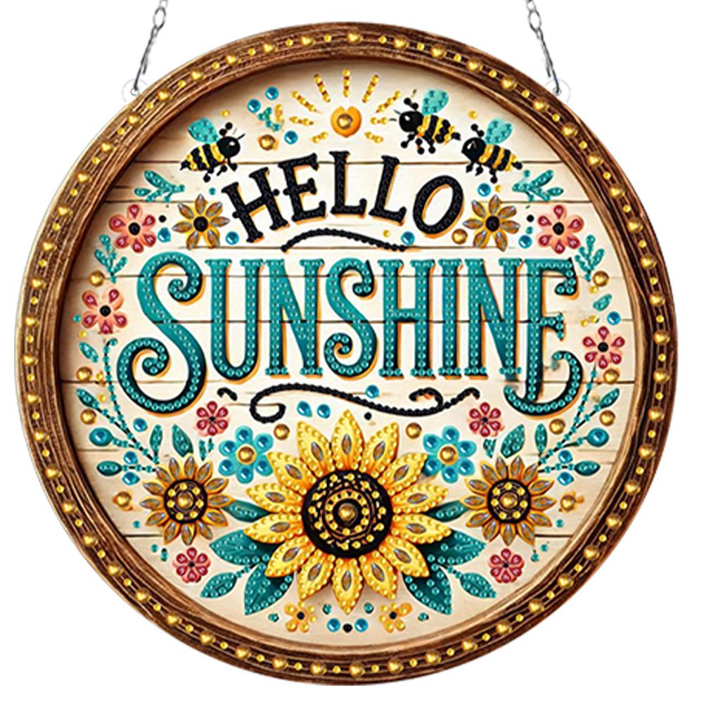 2D/Flaches DIY Diamantmalerei Set Hängende Diamantkunst Kits Strassstein Diamantkunst Fensteranhänger DIY Heimdekoration Hängender Anhänger