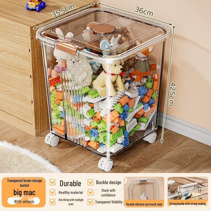 Transparent Multifunctional Storage Box: Large Capacity Plastic Organizer for Toys, Snacks, and Clothes