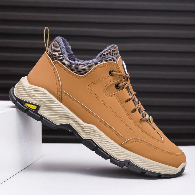 

Зимние новые мужские повседневные туфли плюшевые водонепроницаемые мужские зимние ботинки на открытом воздухе нескользящие походные туфли модные теплые мужские кроссовки Botas 44 хаки