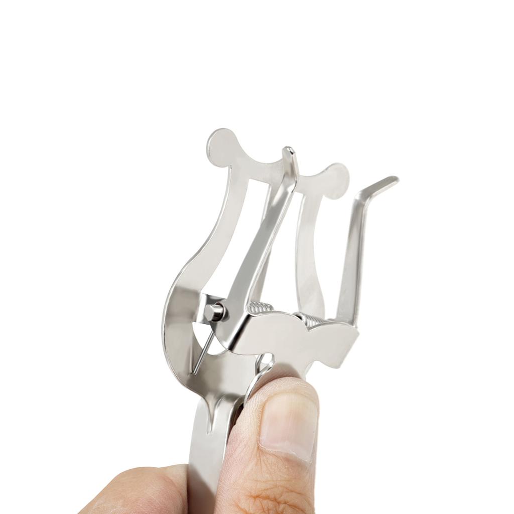 Trumpet Marching Lyre Portable Music Stand Music Sheet Clip Iron Clamp On Holder with Rubber Pad