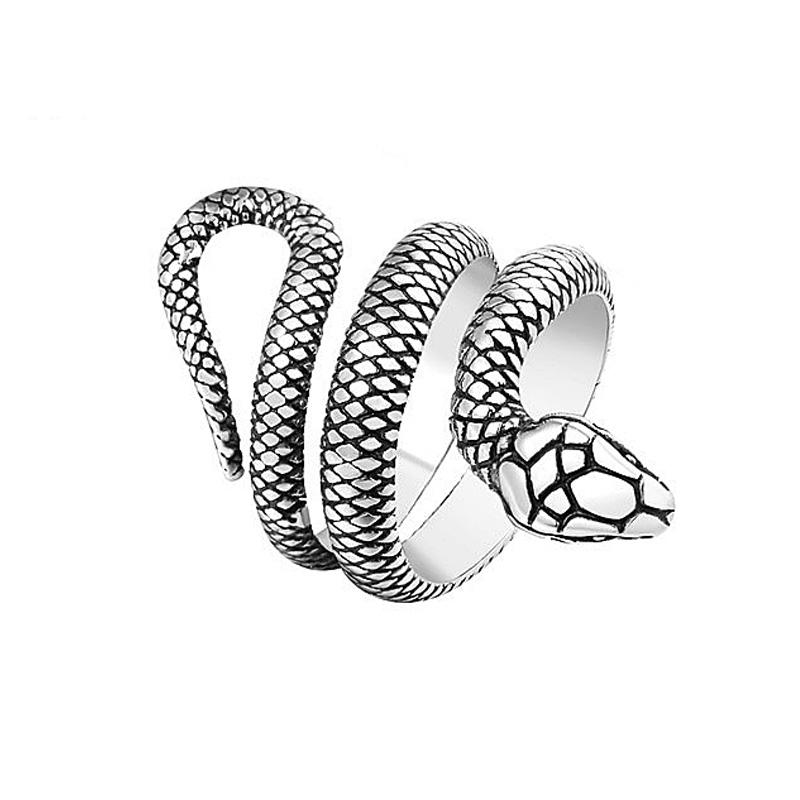 

Fashion Vintage 316L Stainless Steel Snake Rings For Men Women Punk Cool Animal Ring Party Couple Amulet Jewelry Gifts 12