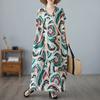 Dimanaf 2024 Plus Size Dress Women Summer V-Neck Sundress Bohemian Floral Print Elegant Lady Loose Oversize Maxi Dress