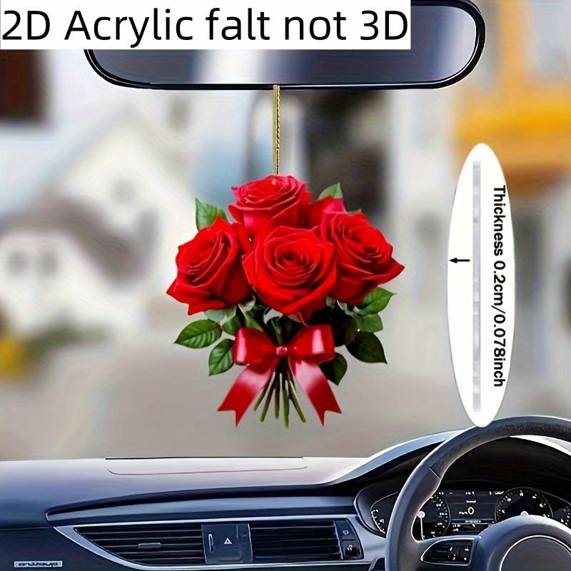 a Rose Red Car Pendant, Romantic Love Decoration for Car Dashboard, Accessories for New Year, Valentine'S Day, And Halloween