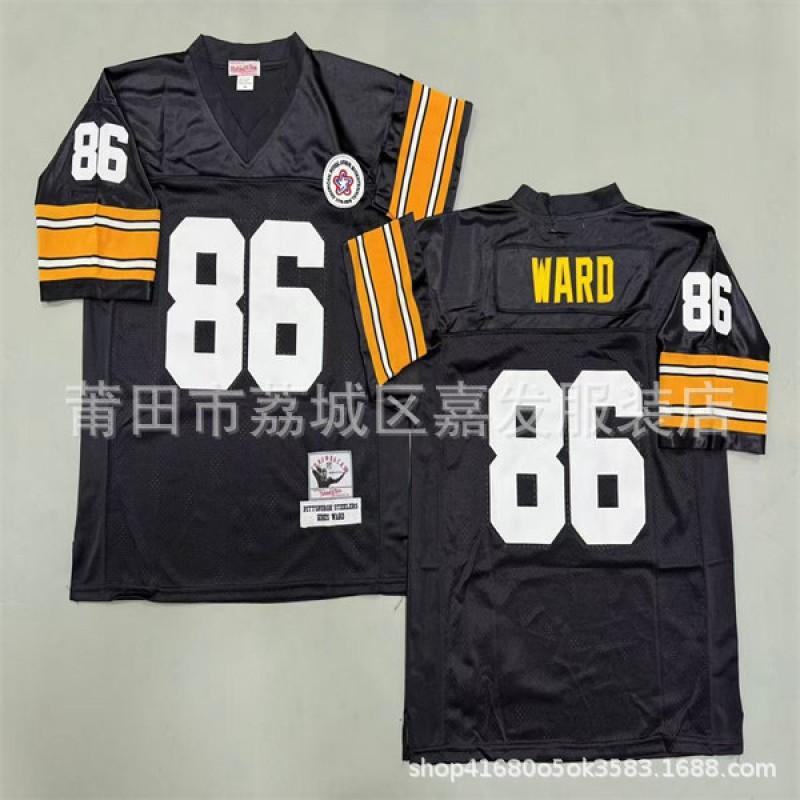Pittsburgh Steelers Vintage NFL Football Jersey Men Cotton Embroidered Training Shirt Rugby Sport Wear